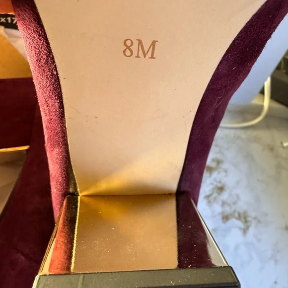 Talbots Purple Suede Heels with Bow Detail - Picture 4 of 5